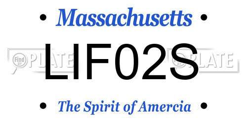 LIF02S Massachusetts License Plate