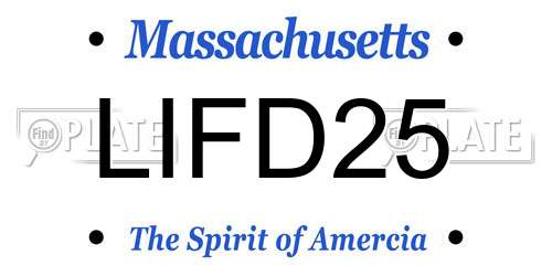 LIFD25 Massachusetts License Plate