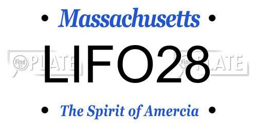 LIFO28 Massachusetts License Plate