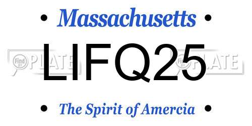 LIFQ25 Massachusetts License Plate