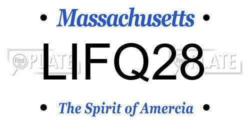 LIFQ28 Massachusetts License Plate