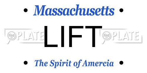 LIFT Massachusetts License Plate