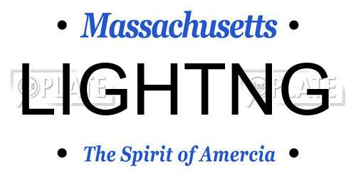 LIGHTNG Massachusetts License Plate