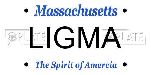 LIGMA Massachusetts License Plate