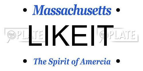 LIKEIT Massachusetts License Plate