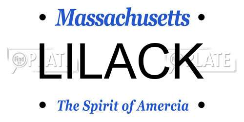 LILACK Massachusetts License Plate