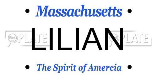 LILIAN Massachusetts License Plate