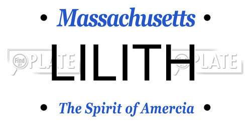 LILITH Massachusetts License Plate