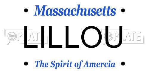 LILLOU Massachusetts License Plate