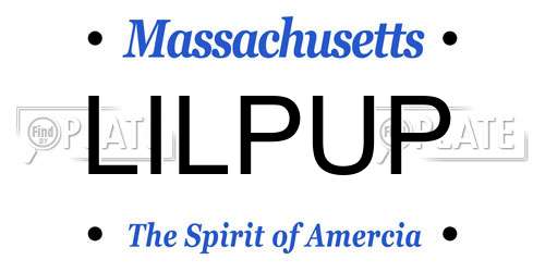 LILPUP Massachusetts License Plate