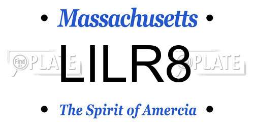 LILR8 Massachusetts License Plate