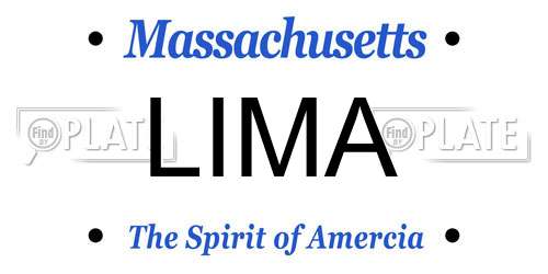 LIMA Massachusetts License Plate