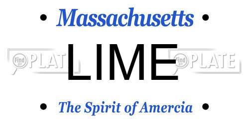 LIME Massachusetts License Plate