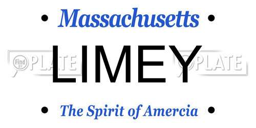 LIMEY Massachusetts License Plate