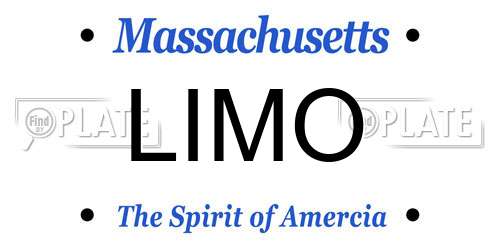 LIMO Massachusetts License Plate