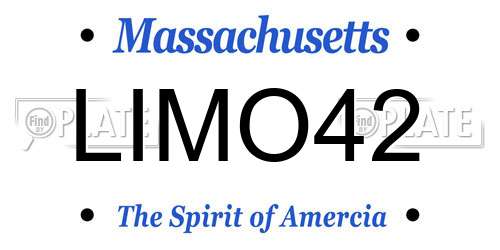 LIMO42 Massachusetts License Plate