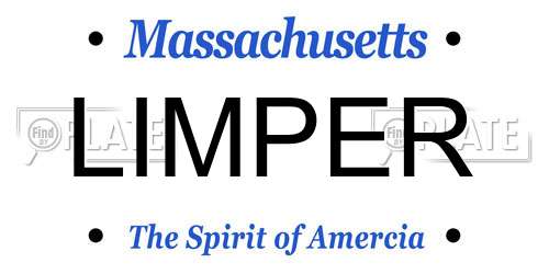LIMPER Massachusetts License Plate