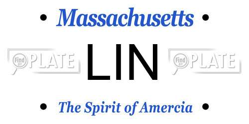 LIN Massachusetts License Plate