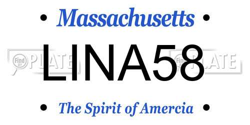 LINA58 Massachusetts License Plate