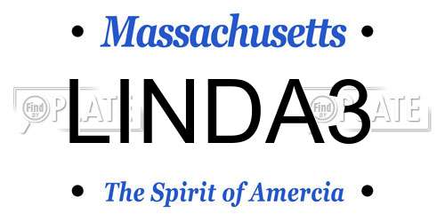 LINDA3 Massachusetts License Plate