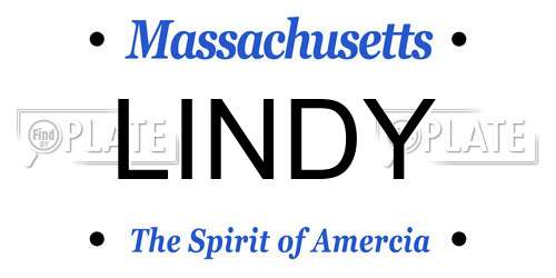 LINDY Massachusetts License Plate