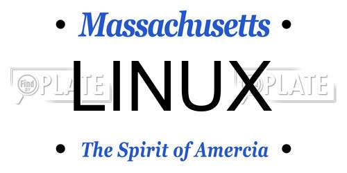 LINUX Massachusetts License Plate