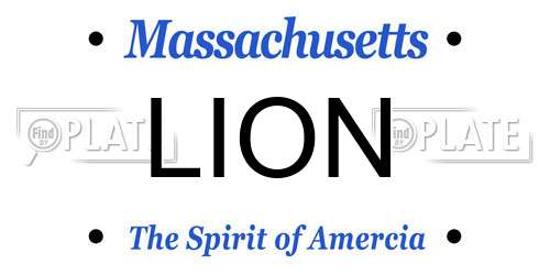LION Massachusetts License Plate