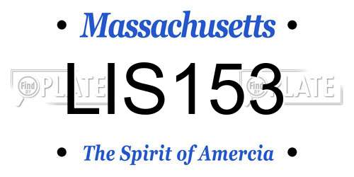 LIS153 Massachusetts License Plate