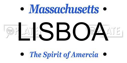 LISBOA Massachusetts License Plate