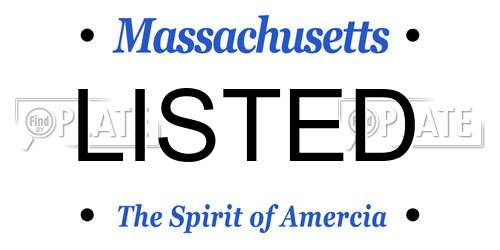 LISTED Massachusetts License Plate