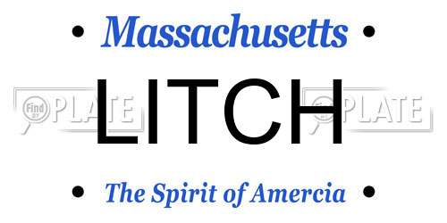 LITCH Massachusetts License Plate