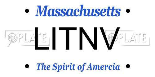 LITNV Massachusetts License Plate