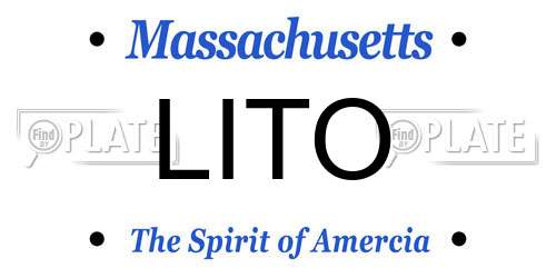 LITO Massachusetts License Plate