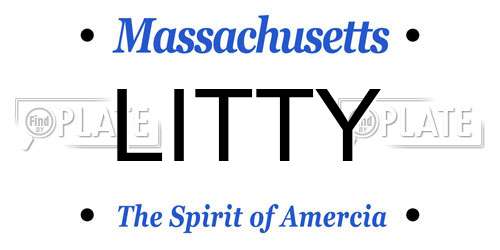 LITTY Massachusetts License Plate
