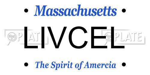 LIVCEL Massachusetts License Plate