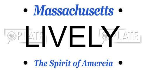 LIVELY Massachusetts License Plate