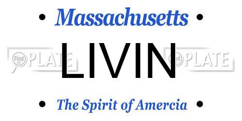 LIVIN Massachusetts License Plate