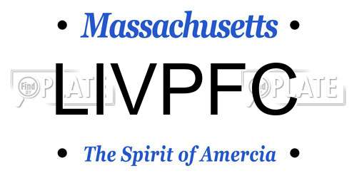 LIVPFC Massachusetts License Plate