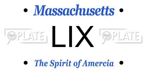 LIX Massachusetts License Plate