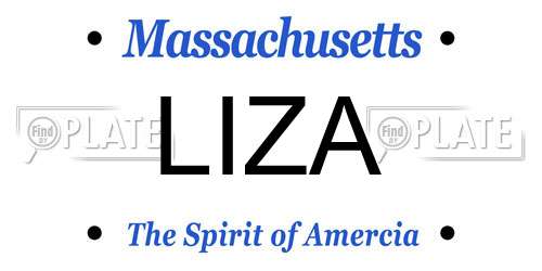 LIZA Massachusetts License Plate