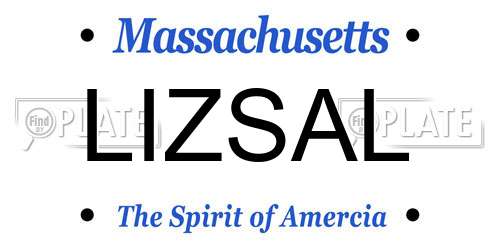 LIZSAL Massachusetts License Plate