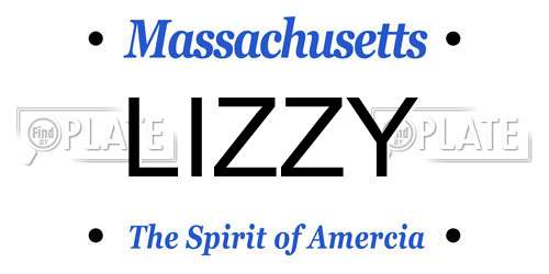 LIZZY Massachusetts License Plate