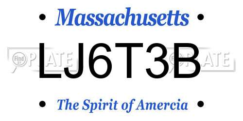 LJ6T3B Massachusetts License Plate