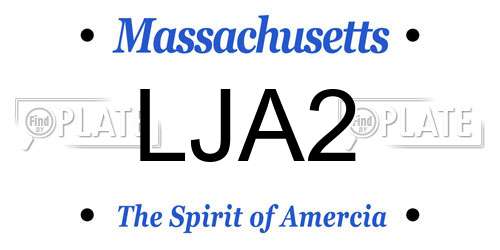 LJA2 Massachusetts License Plate