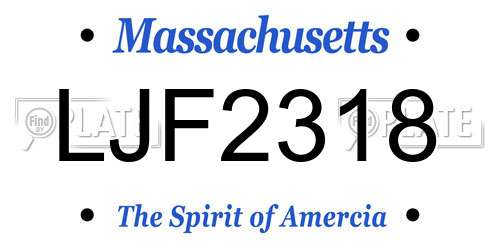 LJF2318 Massachusetts License Plate