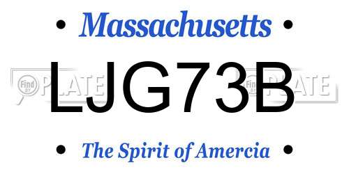 LJG73B Massachusetts License Plate