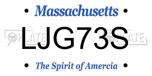 LJG73S Massachusetts License Plate