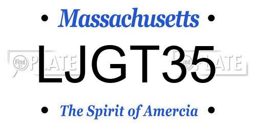 LJGT35 Massachusetts License Plate