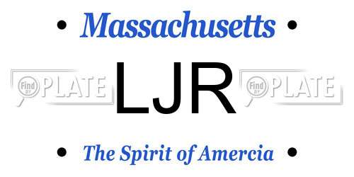 LJR Massachusetts License Plate