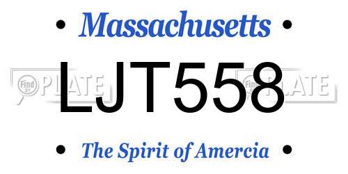 LJT558 Massachusetts License Plate